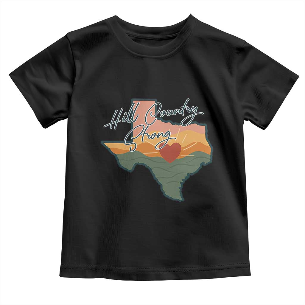 Hill Country Strong Toddler T Shirt Texas Pride for Resilient Texans Retro TS02 Black Print Your Wear