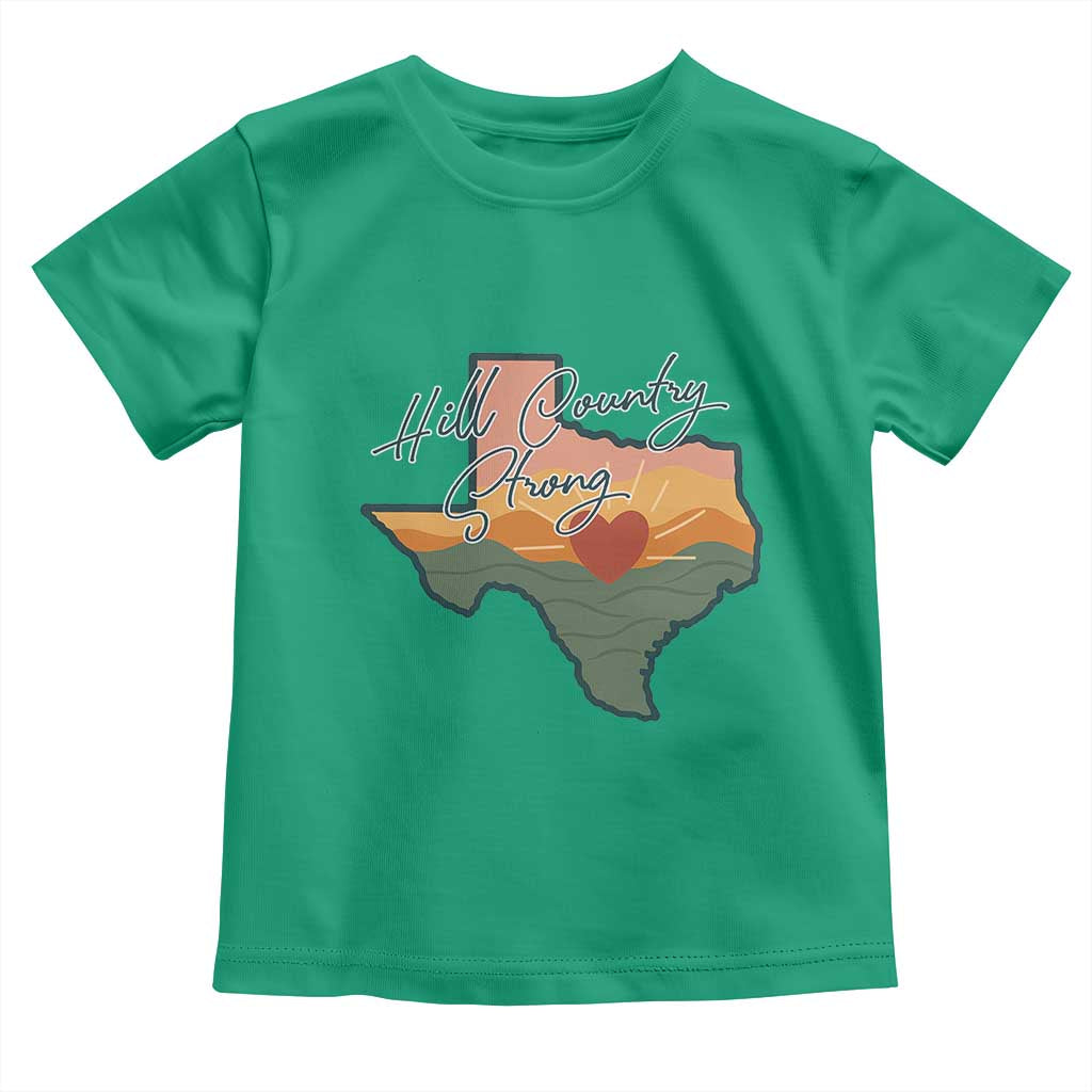 Hill Country Strong Toddler T Shirt Texas Pride for Resilient Texans Retro TS02 Irish Green Print Your Wear