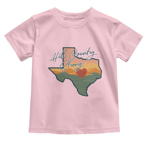 Hill Country Strong Toddler T Shirt Texas Pride for Resilient Texans Retro TS02 Light Pink Print Your Wear