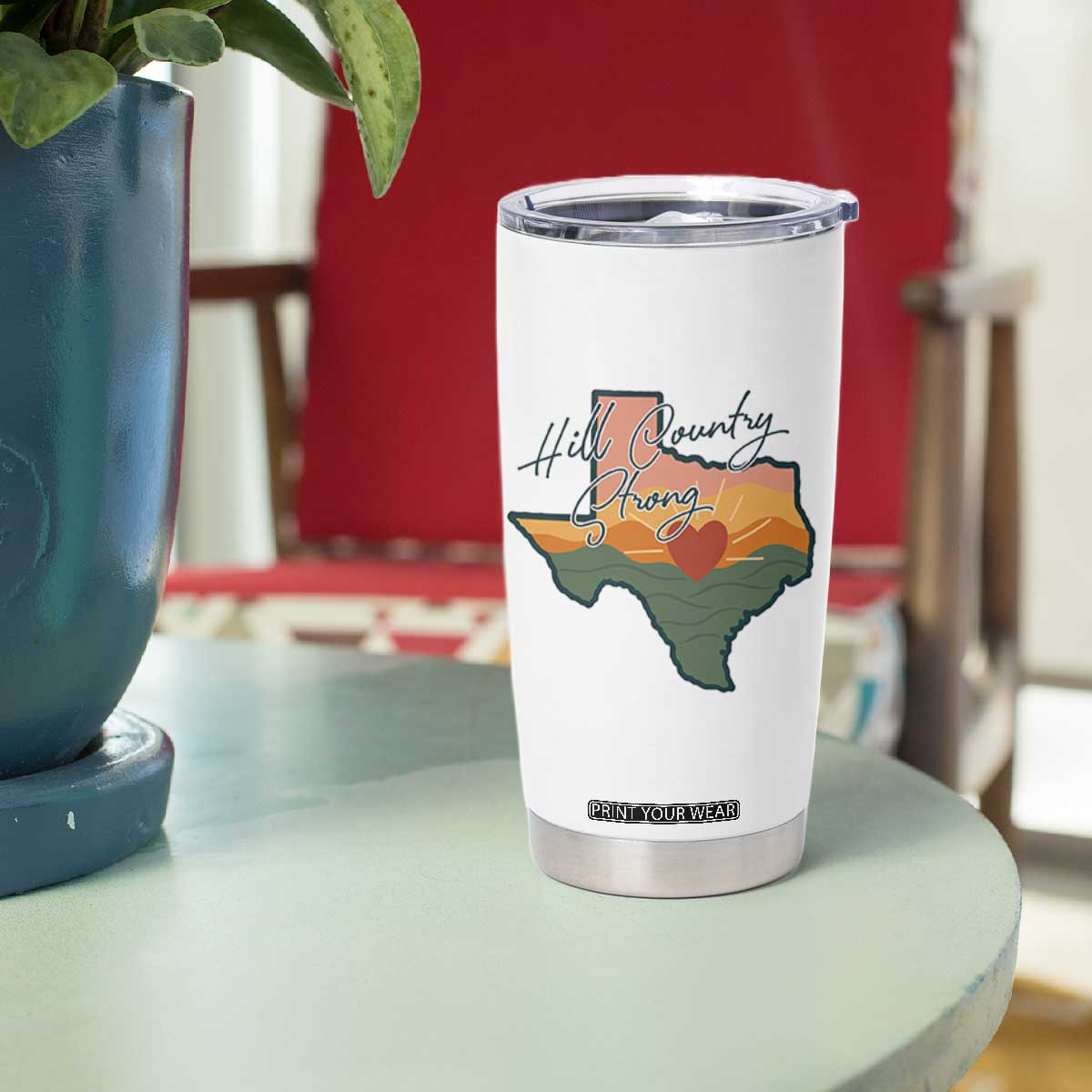 Hill Country Strong Tumbler Cup Texas Pride for Resilient Texans Retro TS02 Print Your Wear