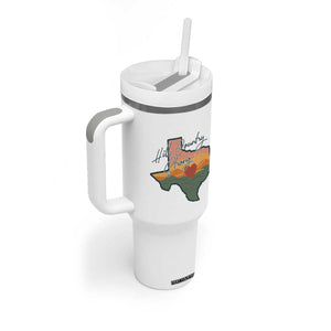 Hill Country Strong Tumbler With Handle Texas Pride for Resilient Texans Retro TS02 Print Your Wear