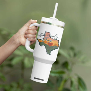 Hill Country Strong Tumbler With Handle Texas Pride for Resilient Texans Retro TS02 Print Your Wear