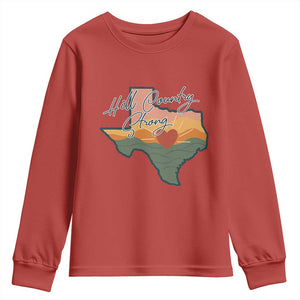 Hill Country Strong Youth Sweatshirt Texas Pride for Resilient Texans Retro TS02 Red Print Your Wear