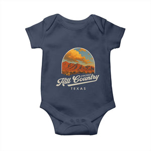 Hill Country Strong Baby Onesie Texas Support Retro Enchanted Rock TS02 Navy Print Your Wear