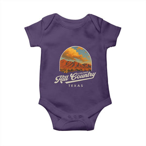 Hill Country Strong Baby Onesie Texas Support Retro Enchanted Rock TS02 Purple Print Your Wear