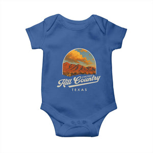 Hill Country Strong Baby Onesie Texas Support Retro Enchanted Rock TS02 Royal Blue Print Your Wear