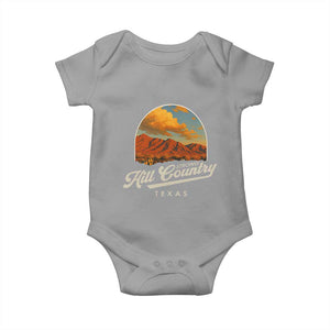 Hill Country Strong Baby Onesie Texas Support Retro Enchanted Rock TS02 Sport Gray Print Your Wear
