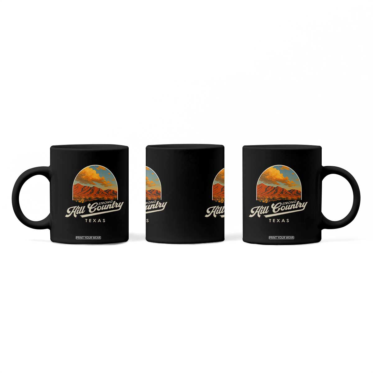 Hill Country Strong Coffee Mug Texas Support Retro Enchanted Rock TS02 Print Your Wear
