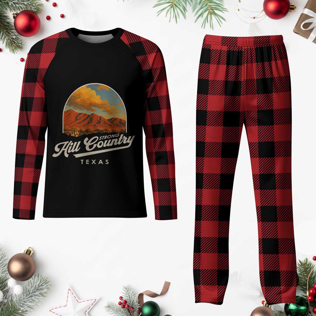Hill Country Strong Plaid Pajama Set Texas Support Retro Enchanted Rock TS02 Buffalo Plaid Print Your Wear