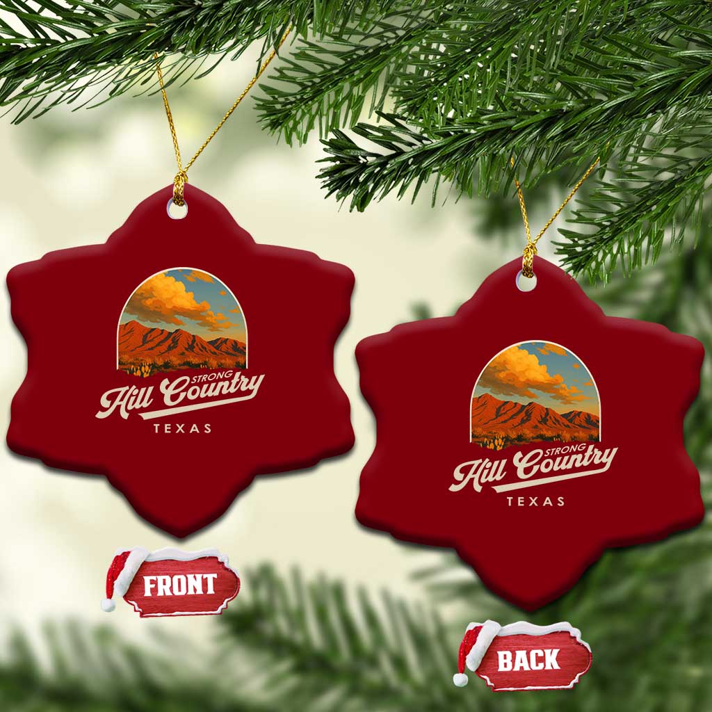 Hill Country Strong Ceramic Ornament Texas Support Retro Enchanted Rock TS02 Print Your Wear