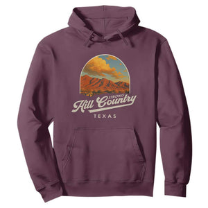 Hill Country Strong Hoodie Texas Support Retro Enchanted Rock TS02 Maroon Print Your Wear