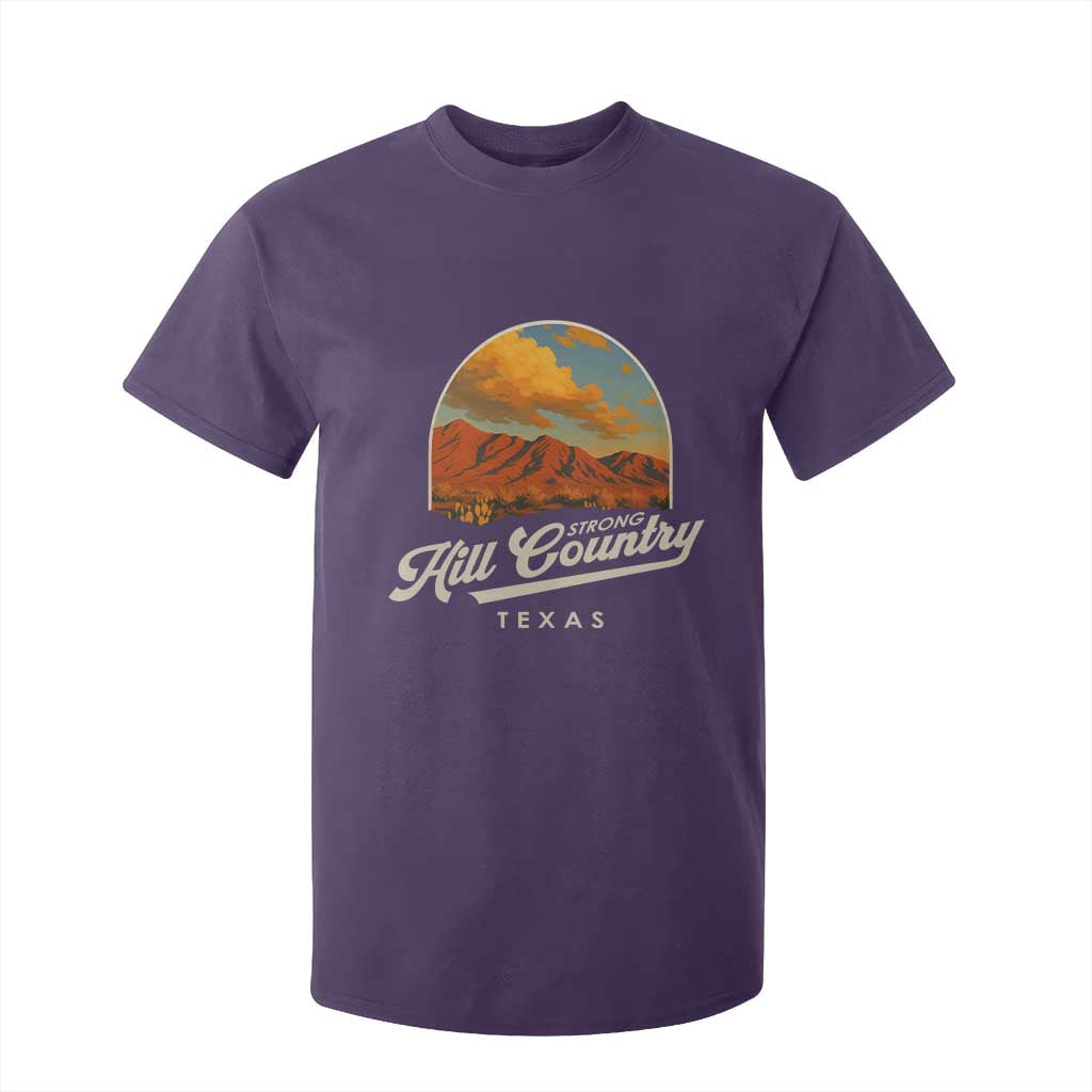 Hill Country Strong T Shirt For Kid Texas Support Retro Enchanted Rock TS02 Purple Print Your Wear