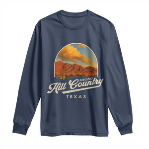 Hill Country Strong Long Sleeve Shirt Texas Support Retro Enchanted Rock TS02 Navy Print Your Wear