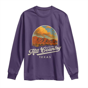 Hill Country Strong Long Sleeve Shirt Texas Support Retro Enchanted Rock TS02 Purple Print Your Wear