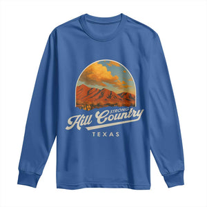 Hill Country Strong Long Sleeve Shirt Texas Support Retro Enchanted Rock TS02 Royal Blue Print Your Wear