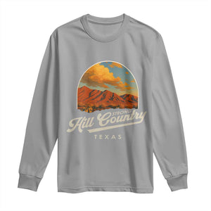 Hill Country Strong Long Sleeve Shirt Texas Support Retro Enchanted Rock TS02 Sport Gray Print Your Wear