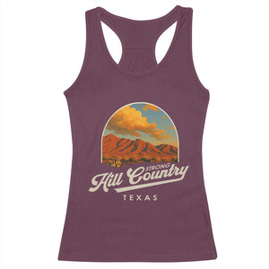 Hill Country Strong Racerback Tank Top Texas Support Retro Enchanted Rock TS02 Maroon Print Your Wear