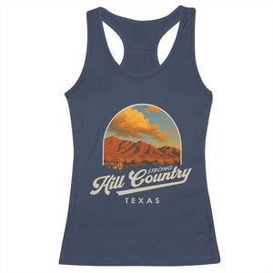 Hill Country Strong Racerback Tank Top Texas Support Retro Enchanted Rock TS02 Navy Print Your Wear