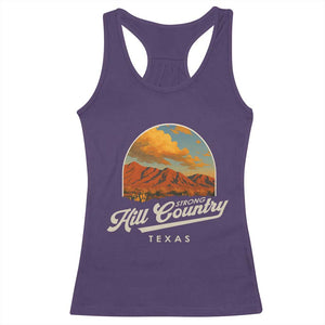 Hill Country Strong Racerback Tank Top Texas Support Retro Enchanted Rock TS02 Purple Print Your Wear