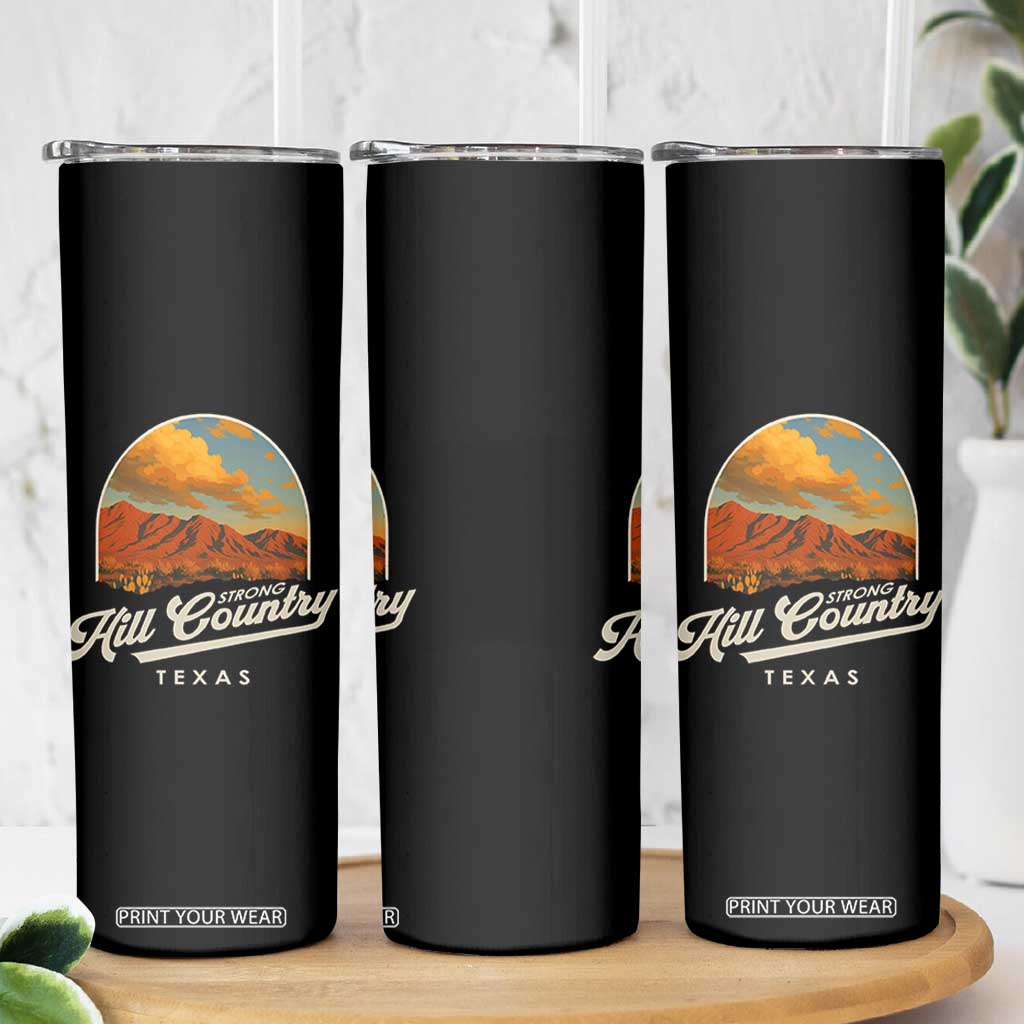 Hill Country Strong Skinny Tumbler Texas Support Retro Enchanted Rock TS02 Print Your Wear