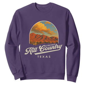 Hill Country Strong Sweatshirt Texas Support Retro Enchanted Rock TS02 Purple Print Your Wear
