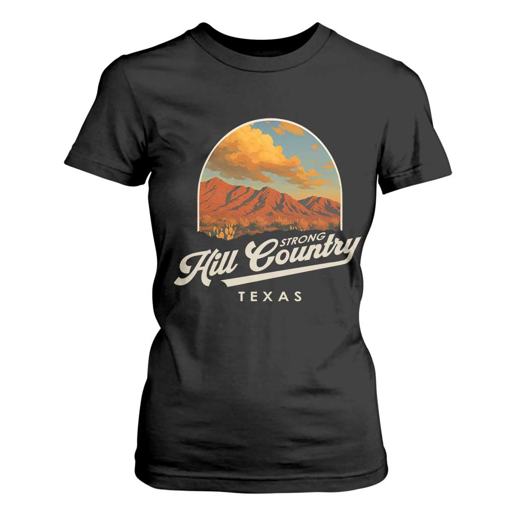 Hill Country Strong T Shirt For Women Texas Support Retro Enchanted Rock TS02 Black Print Your Wear