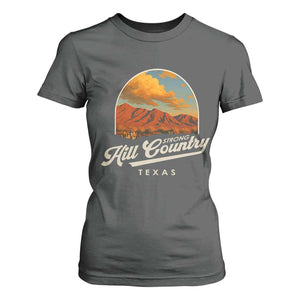 Hill Country Strong T Shirt For Women Texas Support Retro Enchanted Rock TS02 Dark Heather Print Your Wear