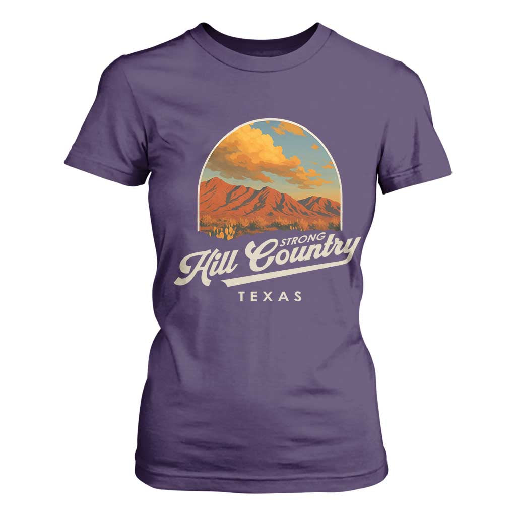 Hill Country Strong T Shirt For Women Texas Support Retro Enchanted Rock TS02 Purple Print Your Wear