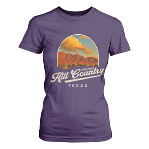 Hill Country Strong T Shirt For Women Texas Support Retro Enchanted Rock TS02 Purple Print Your Wear
