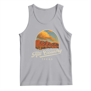 Hill Country Strong Tank Top Texas Support Retro Enchanted Rock TS02 Athletic Heather Print Your Wear