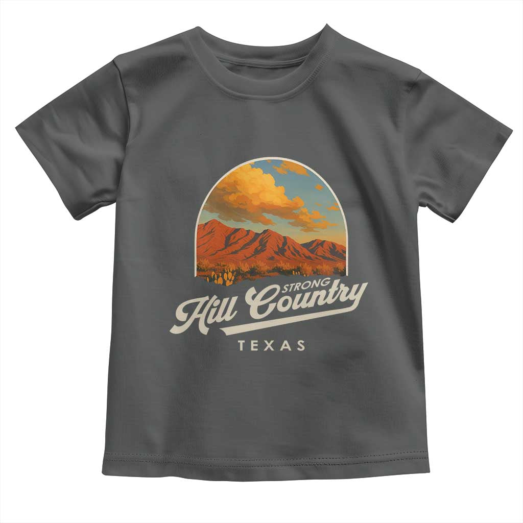 Hill Country Strong Toddler T Shirt Texas Support Retro Enchanted Rock TS02 Dark Heather Print Your Wear