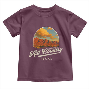 Hill Country Strong Toddler T Shirt Texas Support Retro Enchanted Rock TS02 Maroon Print Your Wear
