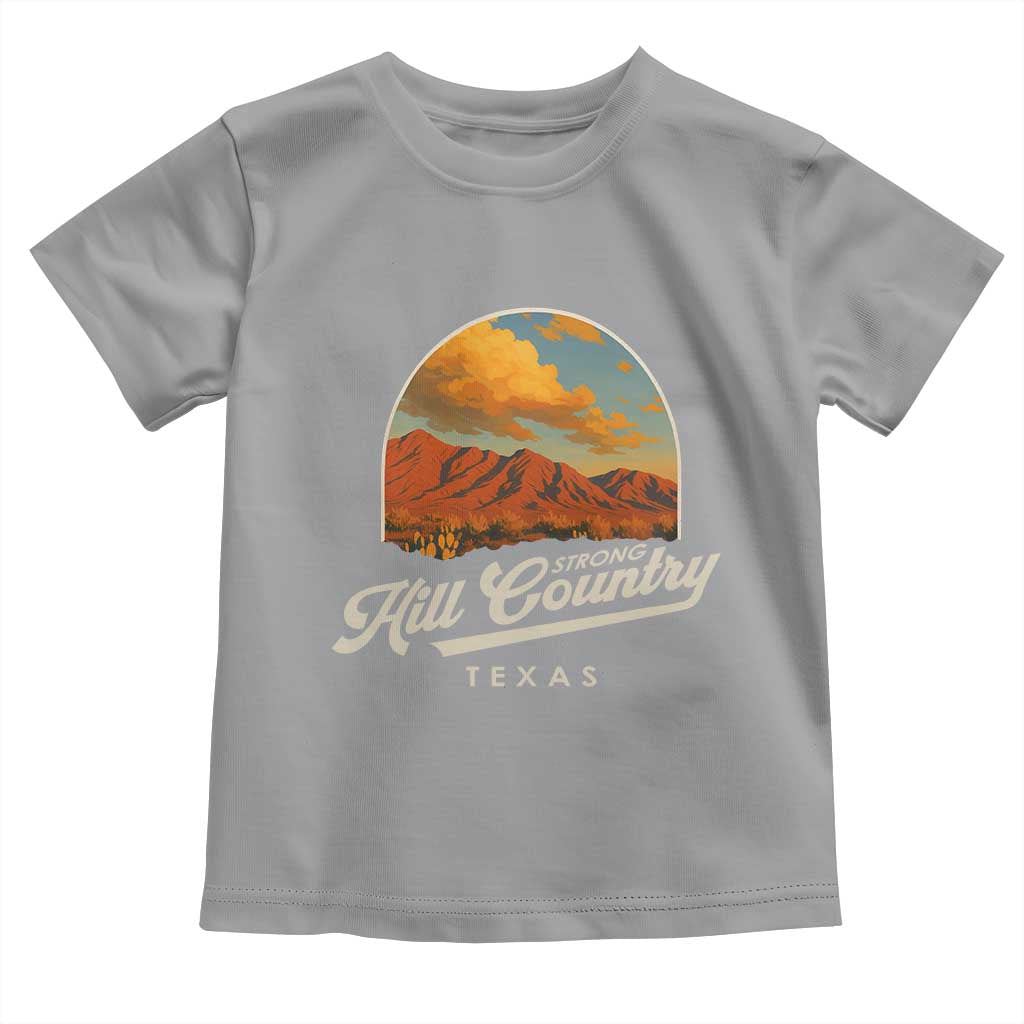Hill Country Strong Toddler T Shirt Texas Support Retro Enchanted Rock TS02 Sport Gray Print Your Wear