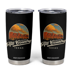 Hill Country Strong Tumbler Cup Texas Support Retro Enchanted Rock TS02 Black Print Your Wear