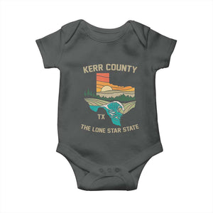 Kerr County Texas Baby Onesie Retro Hill Country Nature Scene Outdoors TS02 Dark Heather Print Your Wear