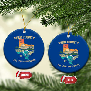 Kerr County Texas Ceramic Ornament Retro Hill Country Nature Scene Outdoors TS02 1pc Blue Print Your Wear