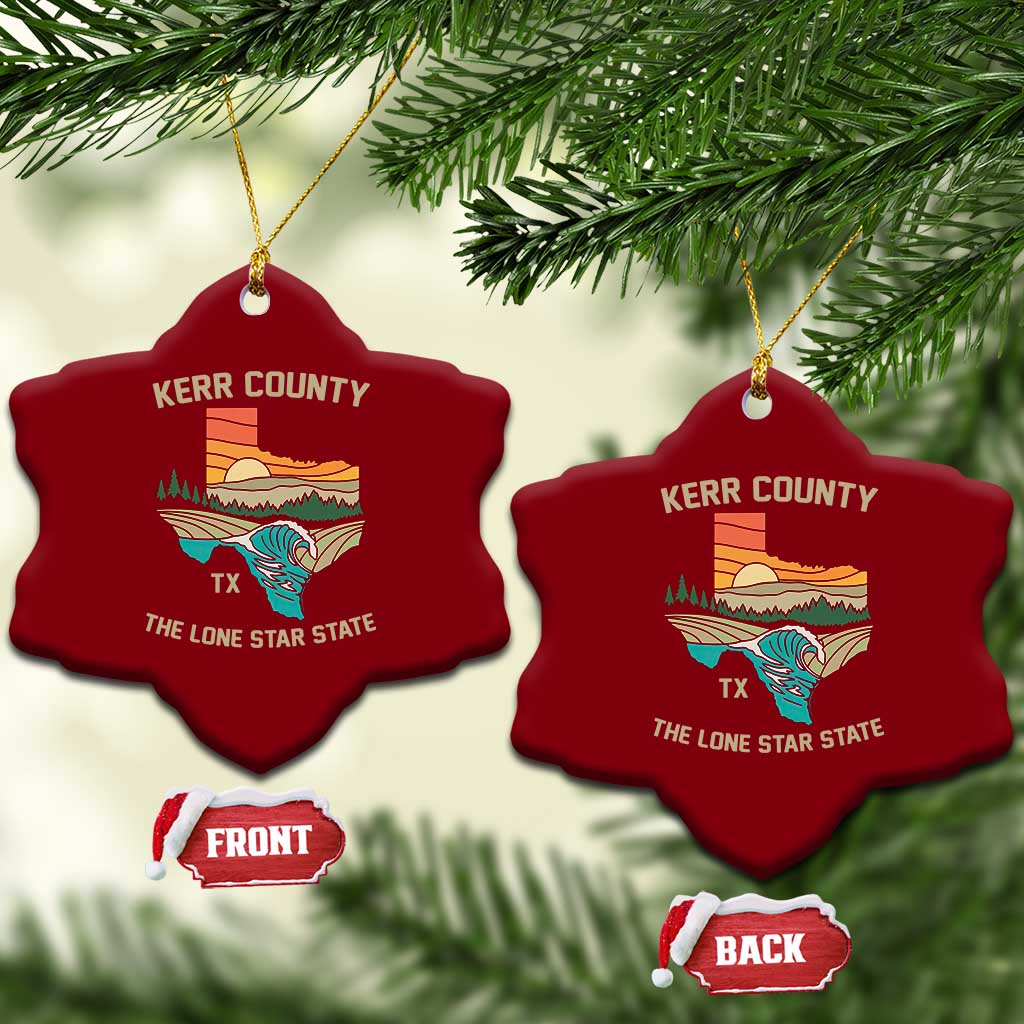 Kerr County Texas Ceramic Ornament Retro Hill Country Nature Scene Outdoors TS02 Print Your Wear