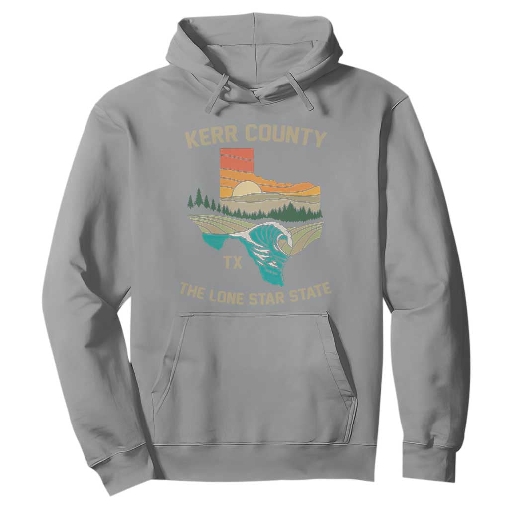 Kerr County Texas Hoodie Retro Hill Country Nature Scene Outdoors TS02 Sport Gray Print Your Wear