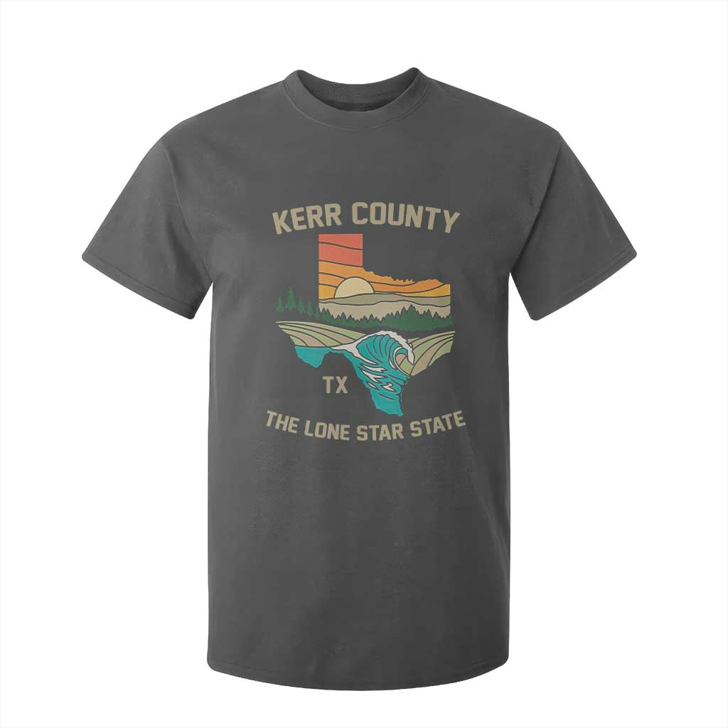 Kerr County Texas T Shirt For Kid Retro Hill Country Nature Scene Outdoors TS02 Dark Heather Print Your Wear