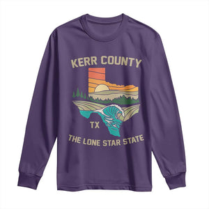 Kerr County Texas Long Sleeve Shirt Retro Hill Country Nature Scene Outdoors TS02 Purple Print Your Wear