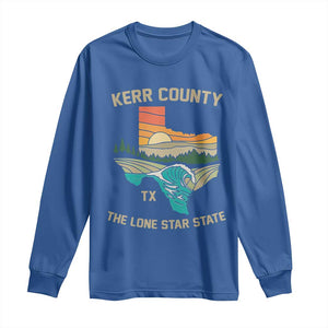 Kerr County Texas Long Sleeve Shirt Retro Hill Country Nature Scene Outdoors TS02 Royal Blue Print Your Wear
