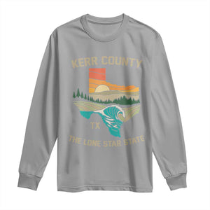 Kerr County Texas Long Sleeve Shirt Retro Hill Country Nature Scene Outdoors TS02 Sport Gray Print Your Wear