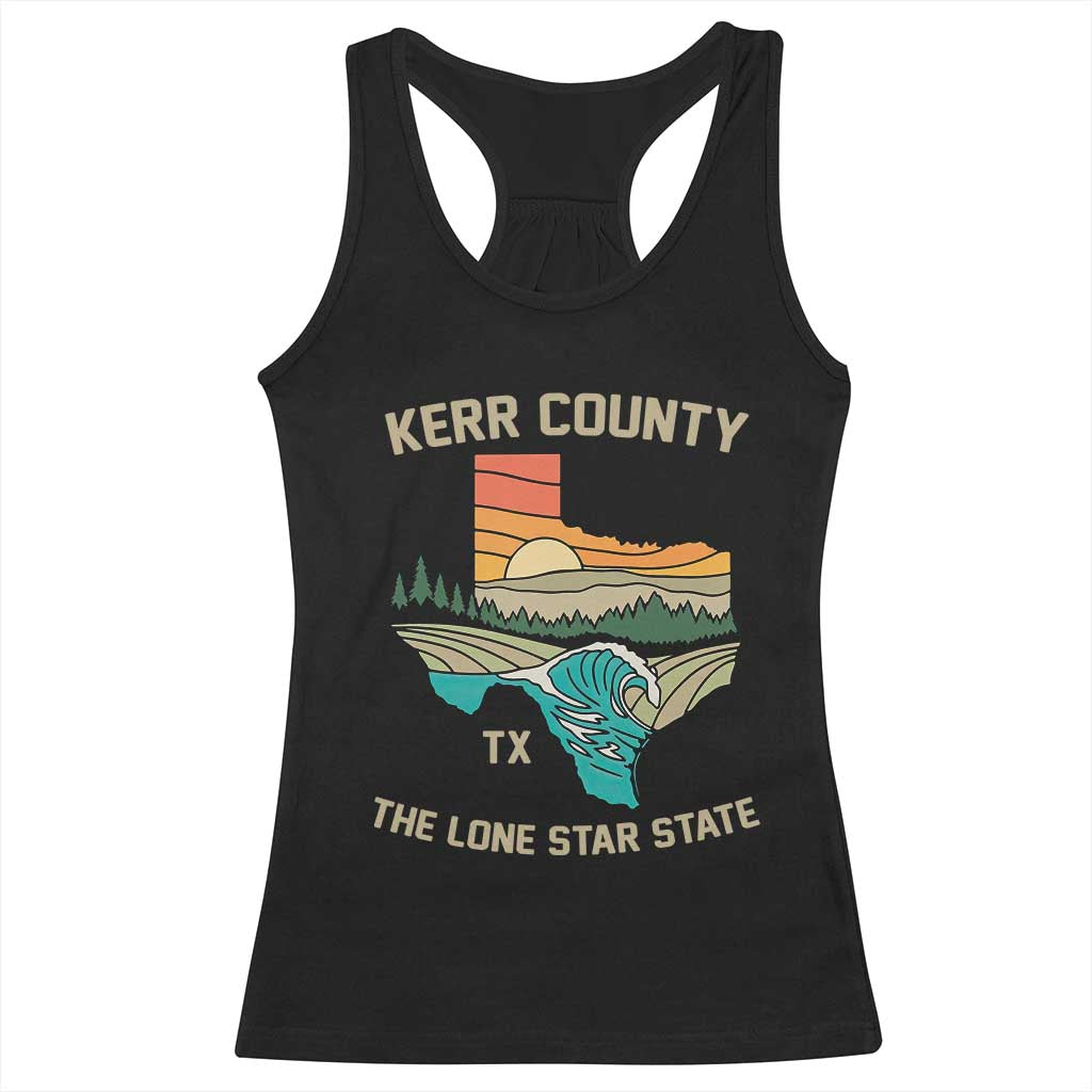 Kerr County Texas Racerback Tank Top Retro Hill Country Nature Scene Outdoors TS02 Black Print Your Wear