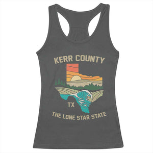 Kerr County Texas Racerback Tank Top Retro Hill Country Nature Scene Outdoors TS02 Dark Heather Print Your Wear