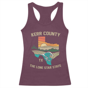 Kerr County Texas Racerback Tank Top Retro Hill Country Nature Scene Outdoors TS02 Maroon Print Your Wear