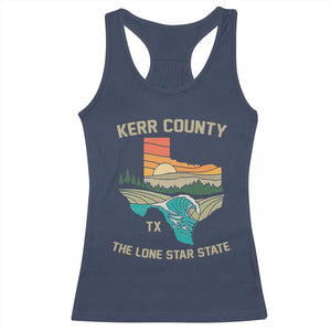 Kerr County Texas Racerback Tank Top Retro Hill Country Nature Scene Outdoors TS02 Navy Print Your Wear