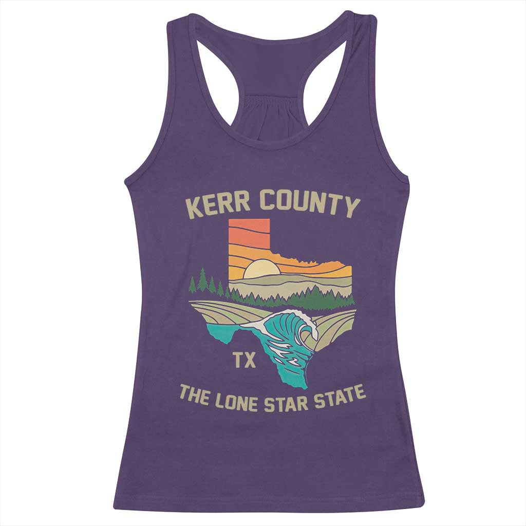 Kerr County Texas Racerback Tank Top Retro Hill Country Nature Scene Outdoors TS02 Purple Print Your Wear
