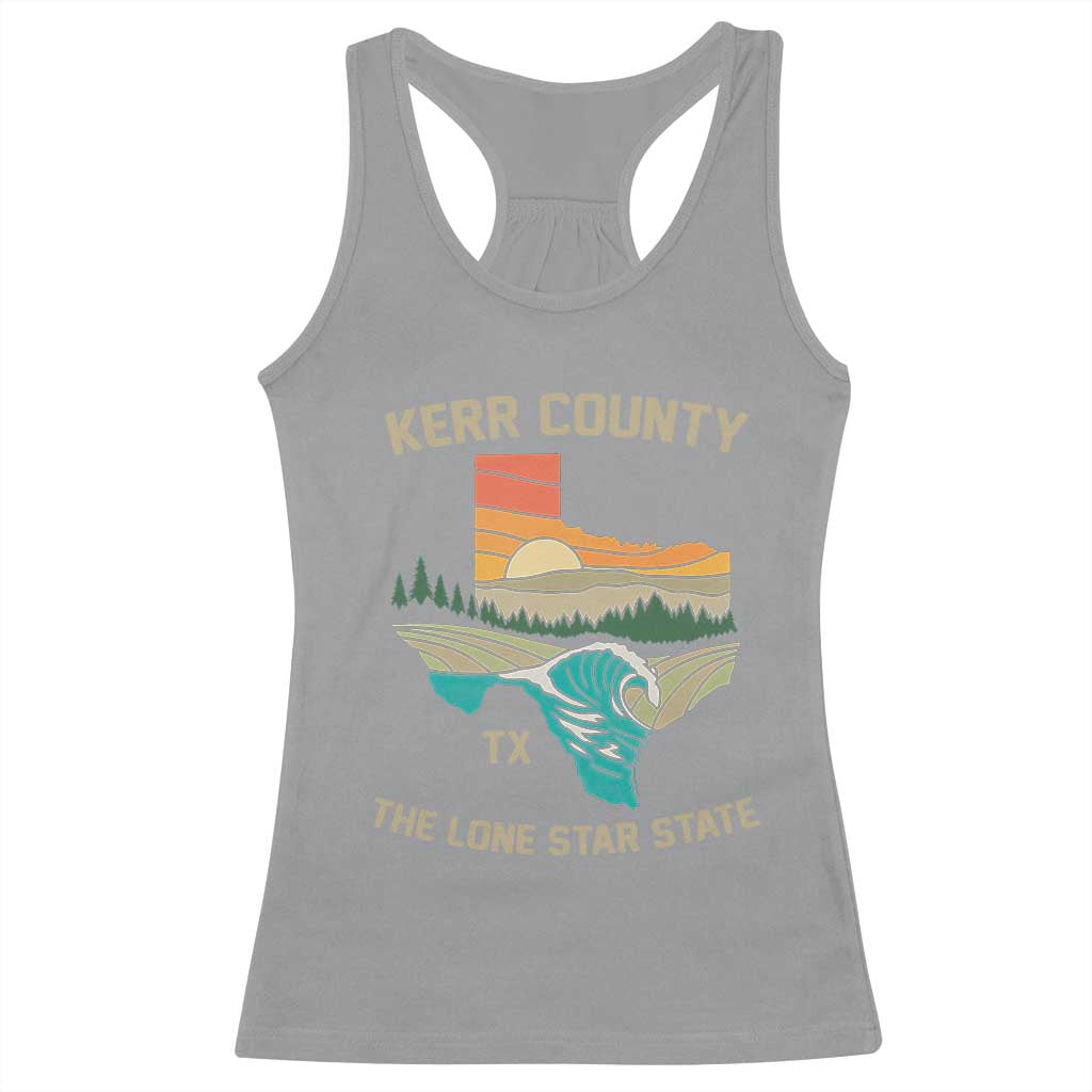 Kerr County Texas Racerback Tank Top Retro Hill Country Nature Scene Outdoors TS02 Sport Gray Print Your Wear