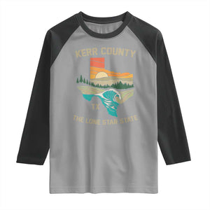 Kerr County Texas Raglan Shirt Retro Hill Country Nature Scene Outdoors TS02 Sport Gray Black Print Your Wear