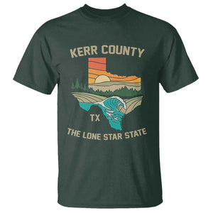 Kerr County Texas T Shirt Retro Hill Country Nature Scene Outdoors TS02 Dark Forest Green Print Your Wear